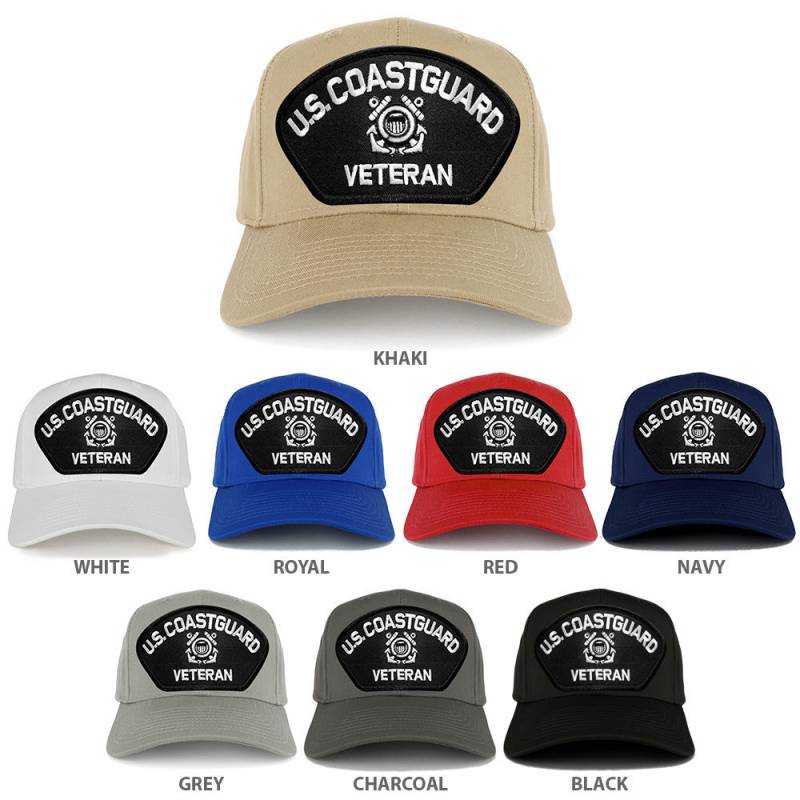 Us-Küstenwache Veteran Große Bestickte Patch Verstellbarbaseball Cap | 27-079-Pml137 von armycrew