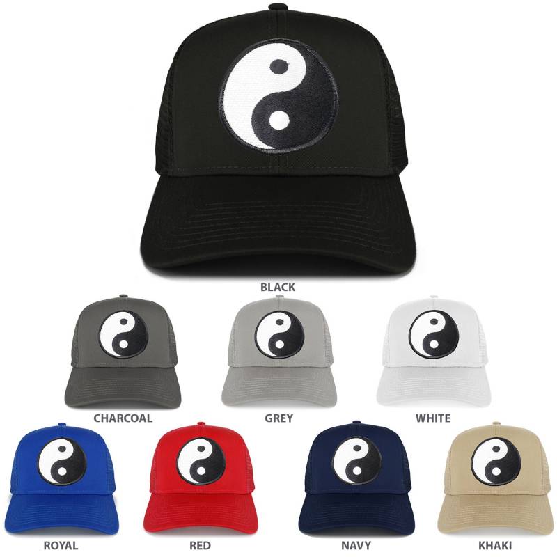 Weiß Yin Yang Patch Strukturierte Mesh Trucker Cap | 30-287-Ryy von armycrew