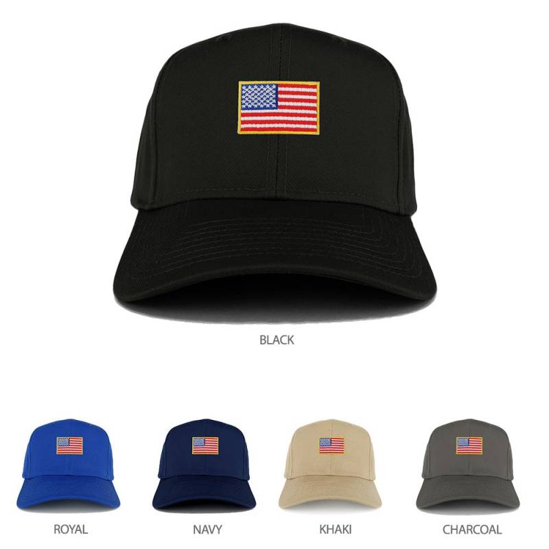 xxl Oversize Usa Kleine Flagge Eisen Auf Patch Solide Baseball-Cap | 27-079xx-Usa-Flag-11 von armycrew
