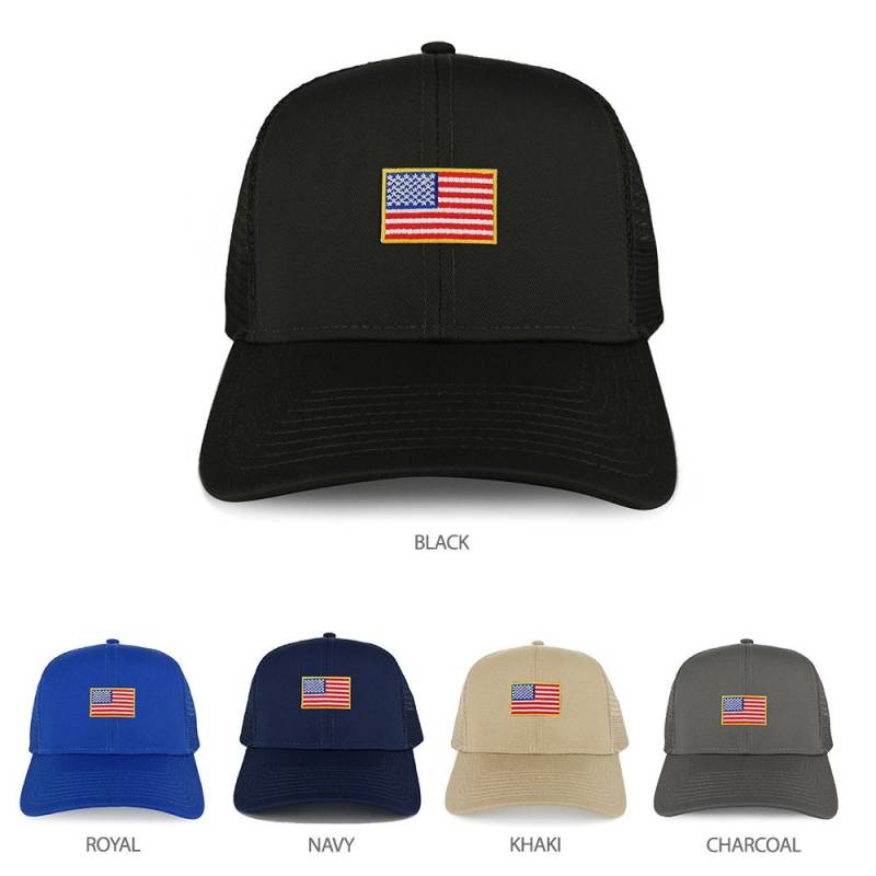 xxl Oversize Usa Kleine Flagge Patch Mesh Zurück Trucker Baseball Cap | 30-287xx-Usa-Flag-11 von armycrew