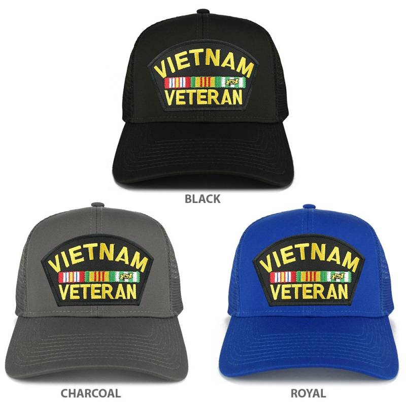 xxl Oversize Vietnam Veteran Große Patch Mesh Zurück Trucker Cap | 30-287xx-Pml181 von armycrew