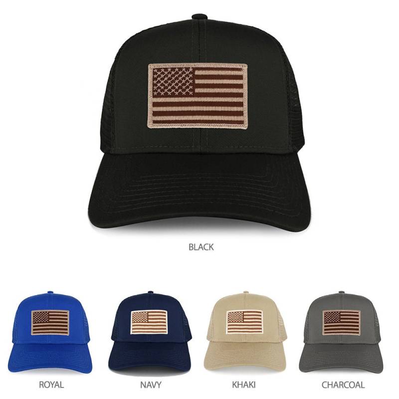 xxl Oversize Wüste Usa Flagge Patch Mesh Zurück Trucker Baseball Cap | 30-287xx-Usa-Flag-Des von armycrew