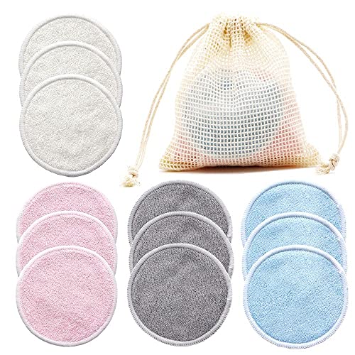 12er Set Abschmink-Pads - Waschbar und wiederverwendbar - Aus Bambus & Baumwolle mit Waschbeutel, Make-Up Entferner Pads - Superweich & Umweltfreundlich, Zero Waste - Für Gesicht & Augen von aroma garden