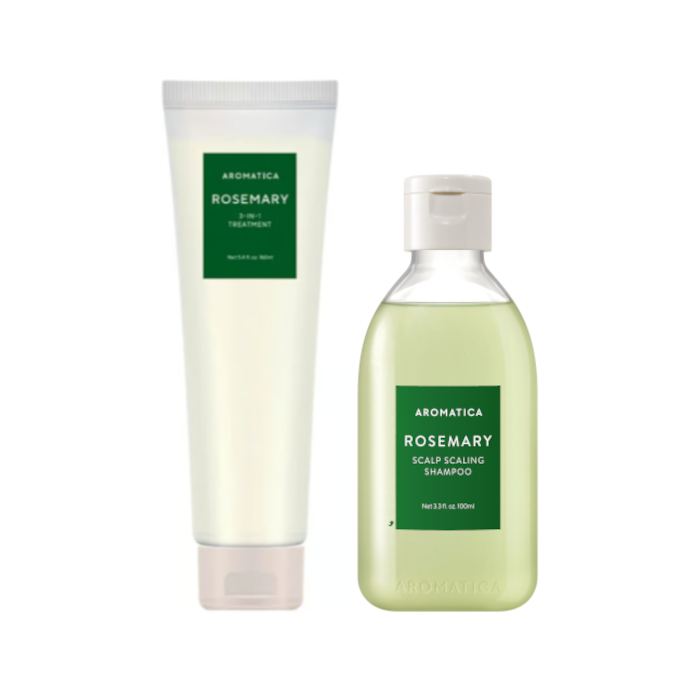 aromatica - Rosemary Hair Thickening Conditioner - 180ml (1ea) + Rosemary Scalp Scaling Shampoo - 100ml (1ea) Set von aromatica