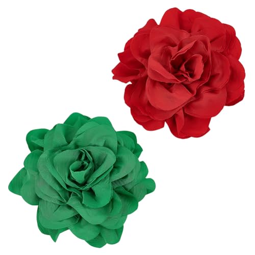 arricraft 2 Stück Extra Große Handgefertigte Stoffbroschen Mit Rosenblüten Anstecknadeln 6.69 Zoll Polyester Blumenbroschen Pins Für Frauen Hochzeit Party Bankett Kleid Rock Anzug Kleidung Zubehör von arricraft