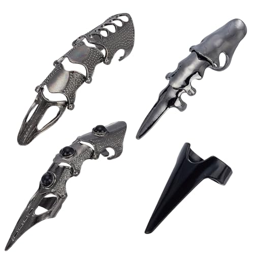 arricraft 8 Stück 4 Stile Vollfinger Krallenringe Gothic Ring Aus Legierung Mit Voller Fingerrüstung Biegbarer Knöchelgelenkring Offener Halloween Ring Für Männer Und Frauen Punk Cosplay Party von arricraft