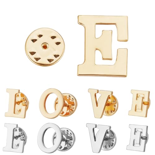 arricraft Anstecknadeln Mit Monogramm Aus Legierung 8 Stück Manschettenknöpfe Aus Metall Mit Monogramm Für Anzughemden Business Anstecknadel Set Für Damen Und Herren Anzughemd Manschettenkragen von arricraft