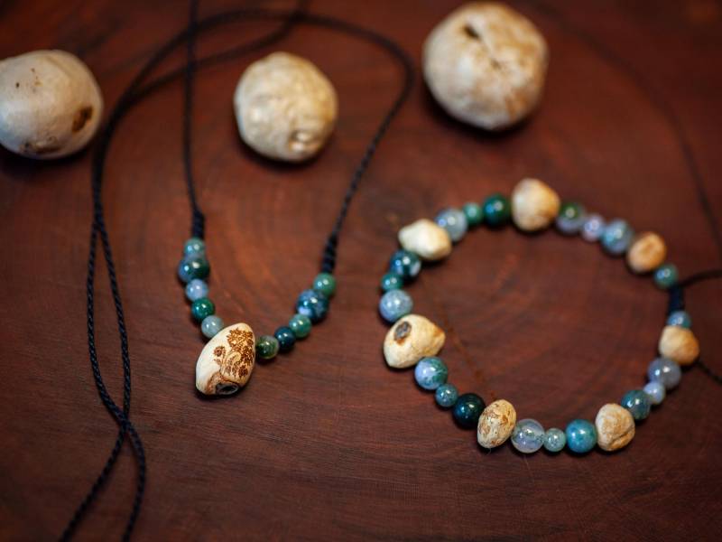 Farn - Baumperlen Schmuck Set Makrameekette & Armband Moosachat Waldelfe Verstellbar Naturschmuck Unikat Waldjuwelen Farn - Baumperlen Schmuck Set Makrameekette & Armband Moosachat Waldelfe Verstellbar Naturschmuck Unikat Waldjuwelen von artHawkNatureDesign