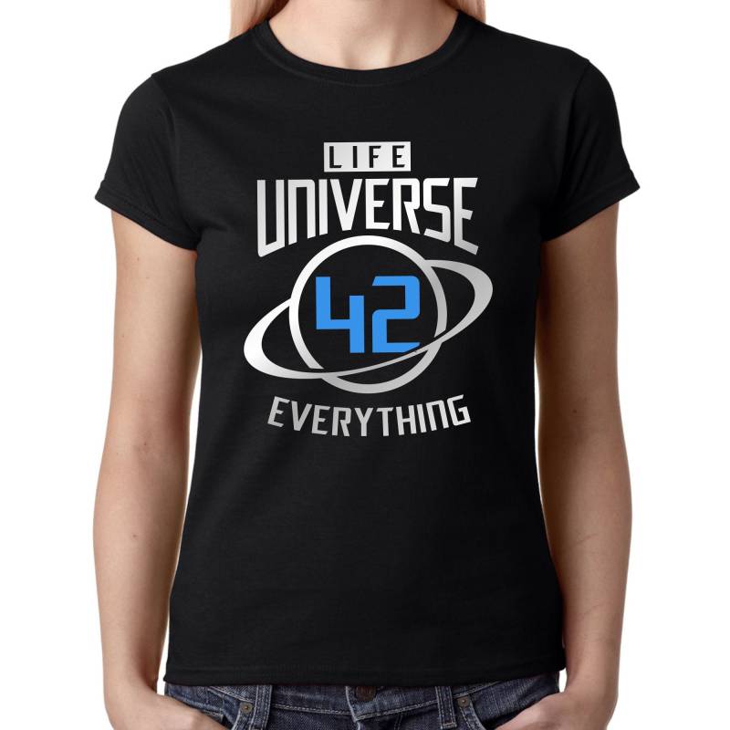 42 Answer Life Universe Everything Hitchhiker Galaxy Sprüche Spruch Geek Nerd Comedy Lustig Gag Spaß Magisch Fun Girlie Lady Damen T-Shirt von artSHIRT24