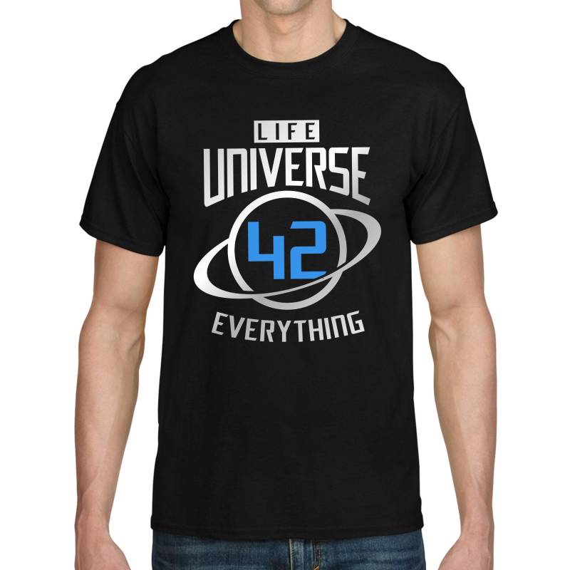 42 Answer Life Universe Everything Hitchhiker Galaxy Sprüche Spruch Geek Nerd Comedy Lustig Gag Spaß Magisch Zahl Weltraum Space Fun T-Shirt von artSHIRT24