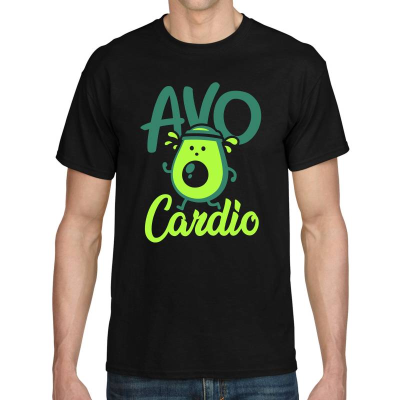 Avocardio Avo Cardio Avocado Jogging Cartoon Comic Gym Fitnessstudio Veggie Vegan Spruch Sprüche Lustig Spaß Gag Comedy Fun T-Shirt von artSHIRT24