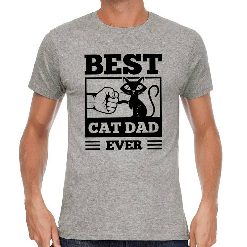 Best Cat Dad Ever Fistbump Fist Bump Witzig Kitty Katze Spruch Spaß Lustig Comedy Humor Comic Cartoon Geschenkidee Geburtstag Fun T-Shirt von artSHIRT24