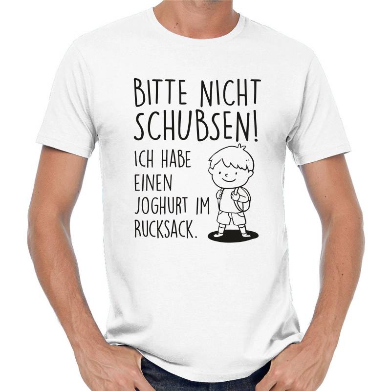 Bitte Nicht Schubsen Ich Habe Einen Joghurt Im Rucksack Sprüche Spruch Freizeit Party Comedy Spaß Lustig Geschenkidee Funny Fun T-Shirt von artSHIRT24
