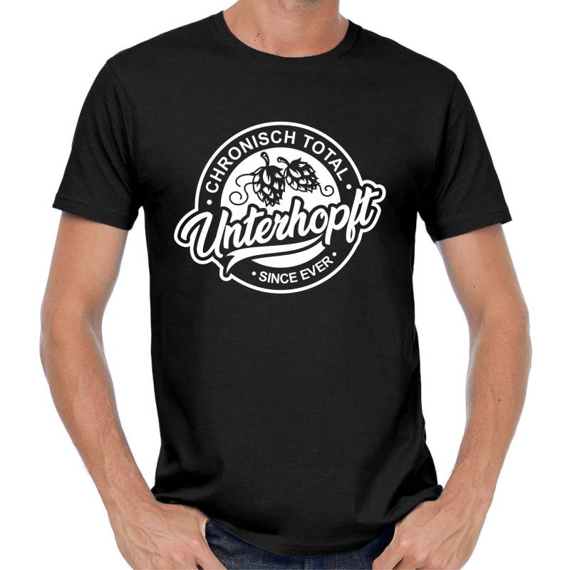 Chronisch Total Unterhopft Bier Brauerei Beer Brewery Oktoberfest Festival Party Freizeit Sprüche Spruch Spaß Comedy Lustig Fun T-Shirt von artSHIRT24