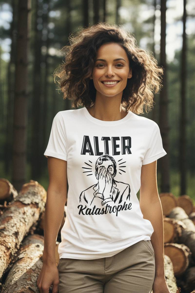 Damen T-Shirt Alter Katastrophe Facepalm Retro Vintage von artSHIRT24