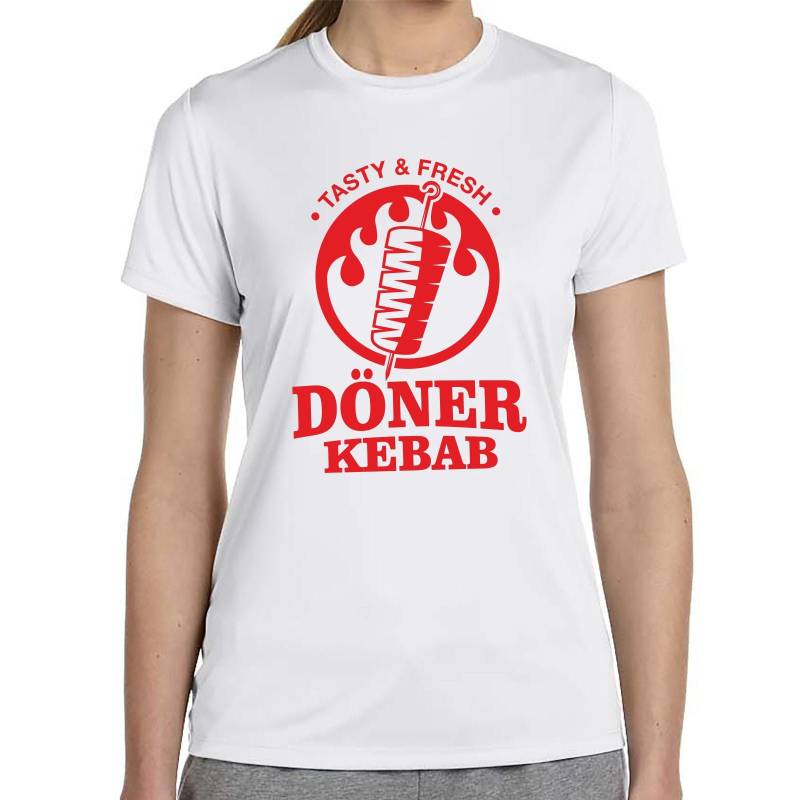 Döner Kebab Doner Fastfood Imbiss Turkish Shawarma Grill Sprüche Spruch Comedy Spaß Lustig Feier Party Urlaub Fun Girlie Damen Lady T-Shirt von artSHIRT24