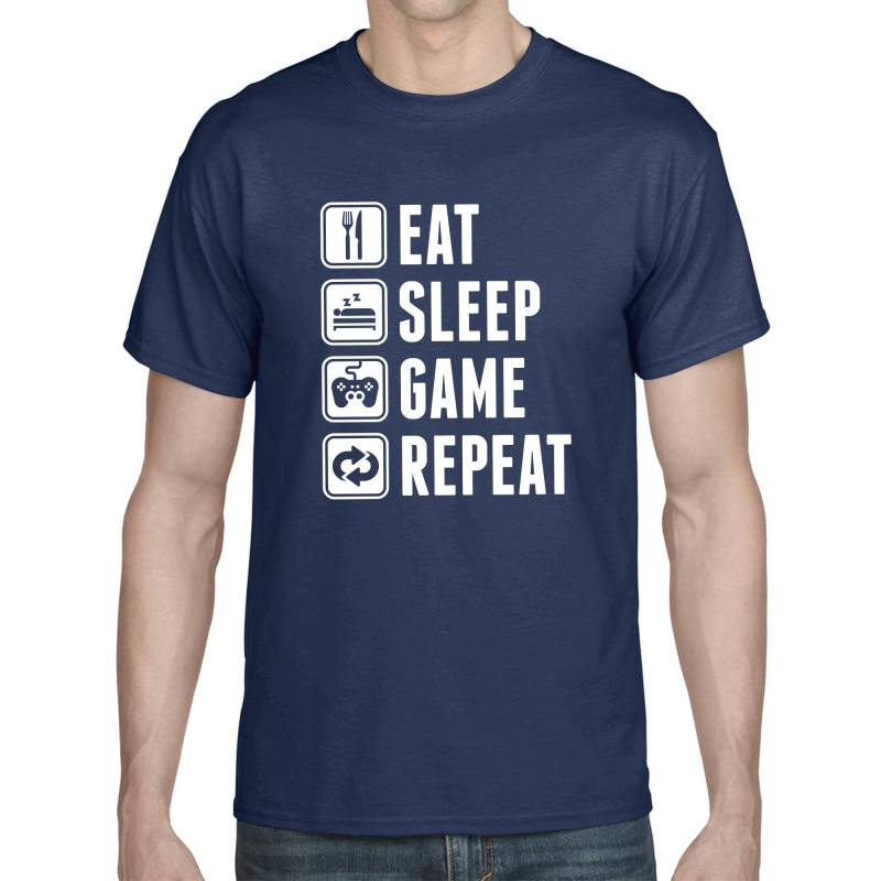 Eat Sleep Game Repeat Gamer Games Geek Nerd Admin Zocker Spruch Sprüche Comedy Spaß Fun Lustig Humor Witzig Geschenkidee Freizeit T-Shirt von artSHIRT24