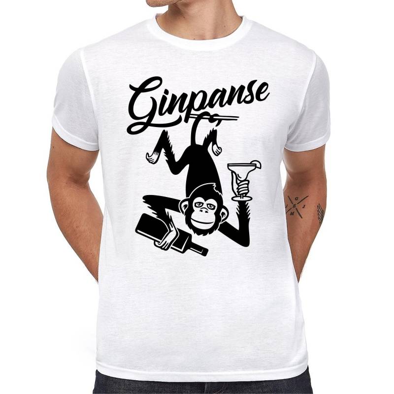 Ginpanse Schimpanse Chimp Chimpanzee Monkey Ape Affe Gin Drink Cocktail Alkohol Alcohol Party Sprüche Spruch Spaß Comedy Lustig Fun T-Shirt von artSHIRT24