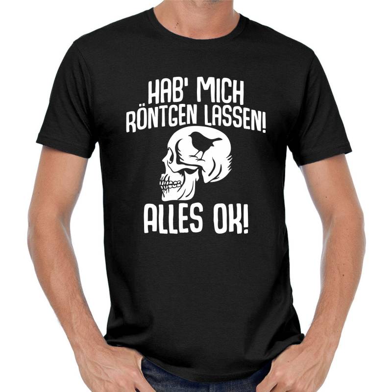 Hab' Mich Röntgen Lassen Alles Ok Skull Totenkopf Vogel Bird Sprüche Comedy Spaß Fun Lustig Witzig Party Xray Humor Geschenkidee T-Shirt von artSHIRT24