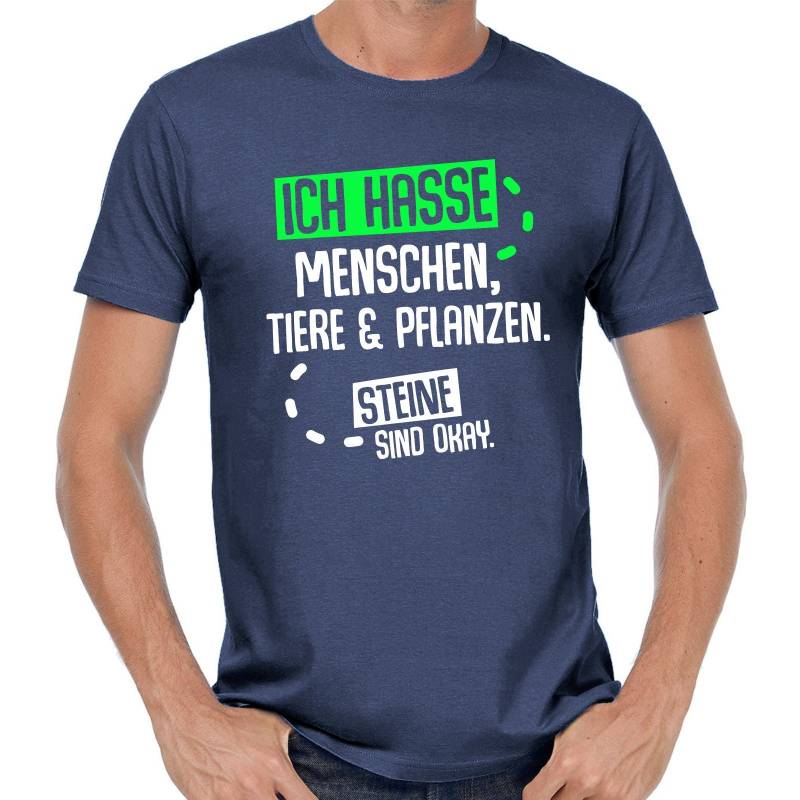 Ich Hasse Menschen Tiere & Pflanzen Steine Sind Okay Sprüche Spruch Comedy Spaß Lustig Party Urlaub Geek Nerd Geschenkidee Fun T-Shirt von artSHIRT24