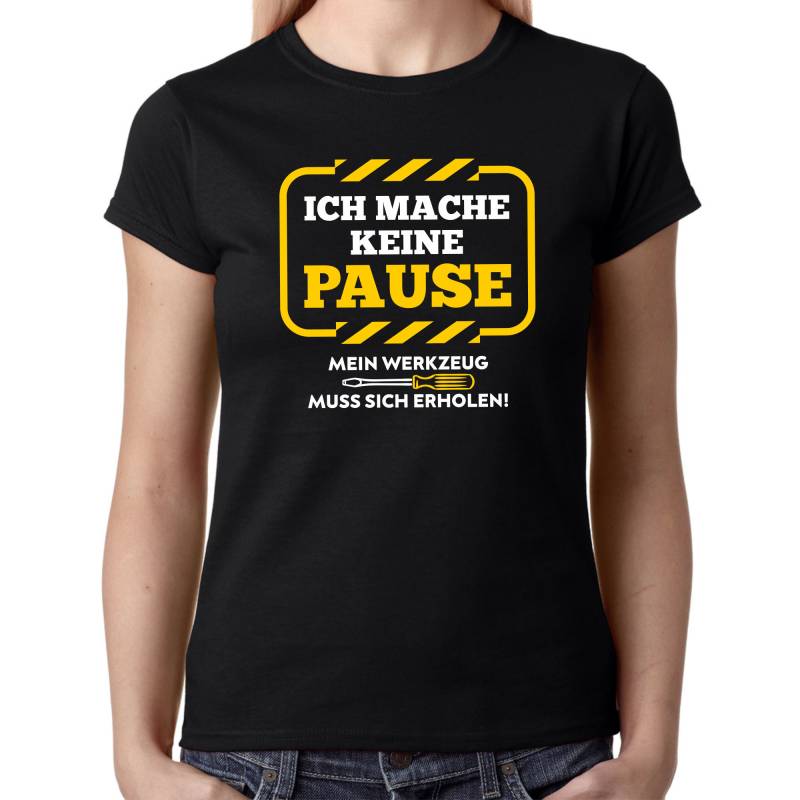 Ich Mache Keine Pause Mein Werkzeug Muss Sich Erholen Handwerker Elektriker Werkstatt Sprüche Comedy Spaß Lustig Girlie Damen Lady T-Shirt von artSHIRT24