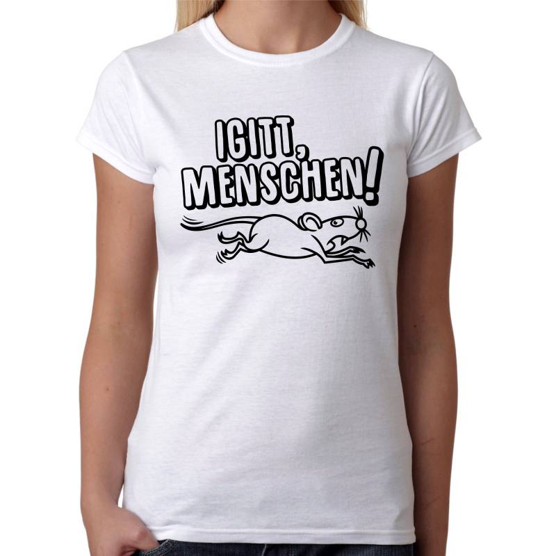 Igitt Menschen Cartoon Comic Ratte Maus Nagetier Illustration Lol Funny Meme Fun Spruch Sprüche Lustig Spaß Comedy Girlie Damen Lady T-Shirt von artSHIRT24