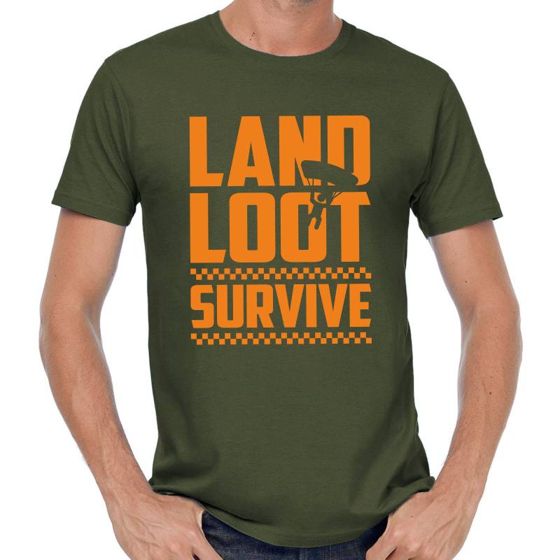 Land Loot Survive Game Gamer Gaming Geek Nerd Shooter Battle Royale Battleroyale Sprüche Spruch Zocker Daddel Comedy Fun T-Shirt von artSHIRT24