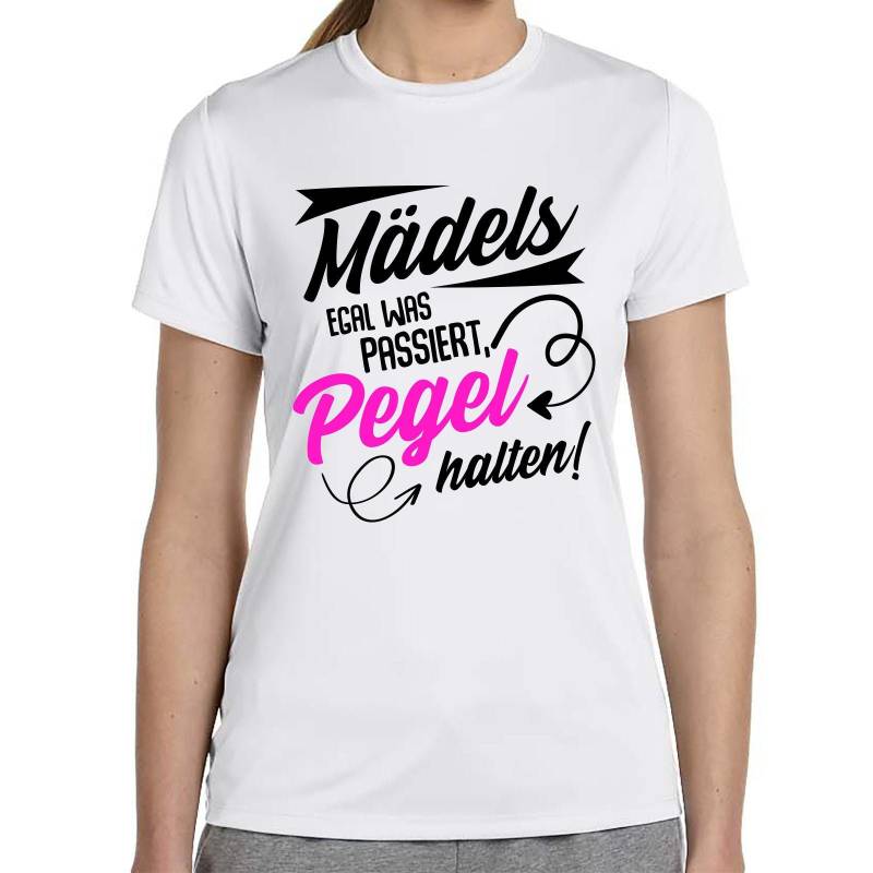 Mädels Egal Was Passiert Pegel Halten Mallorca Malle Sprüche Spruch Comedy Spaß Lustig Feier Party Urlaub Fun Girlie Damen Lady T-Shirt von artSHIRT24