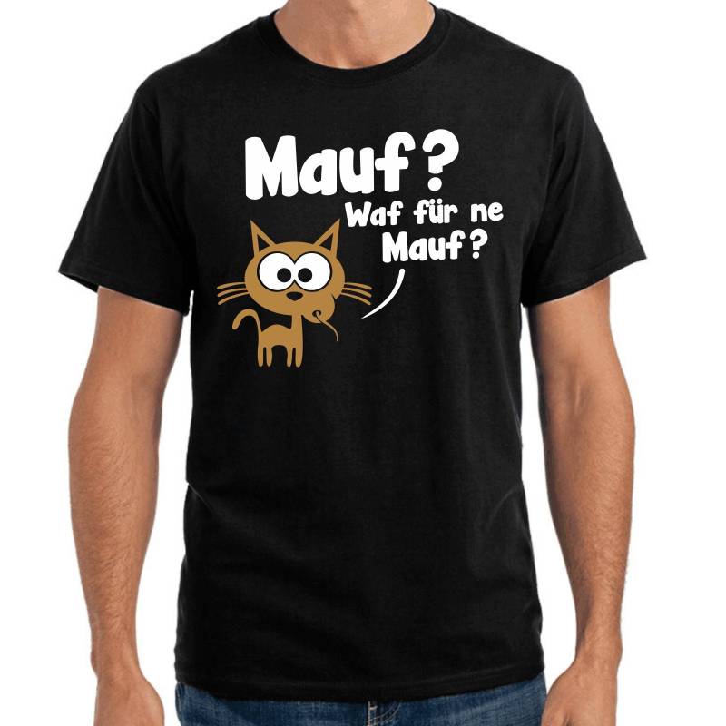 Mauf ? Waf Für Ne Maus Katze Mouse Cat Cartoon Comic Sprüche Spruch Comedy Spaß Lustig Geschenkidee Fun T-Shirt von artSHIRT24