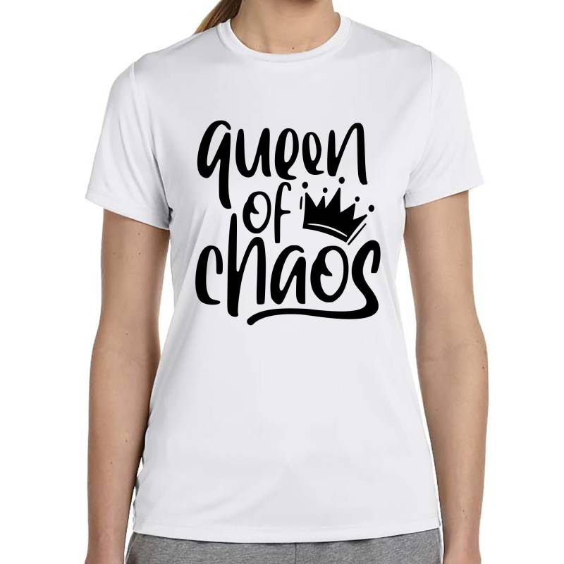 Queen Of Chaos Königin Krone Crown Chaotin Mom Mother Gift Sprüche Spruch Comedy Spaß Lustig Party Urlaub Arbeit Girlie Damen Lady T-Shirt von artSHIRT24