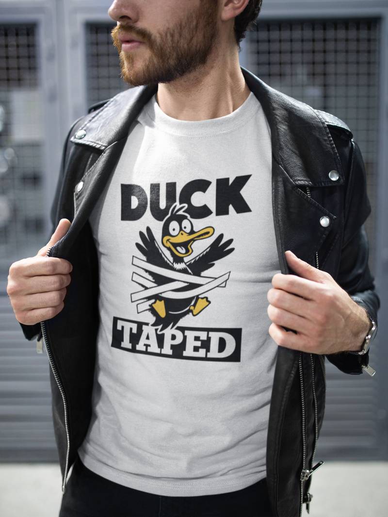 T-Shirt Duck Taped Cartoon Tape Ente Handwerker Klebeband Herren Unisex von artSHIRT24