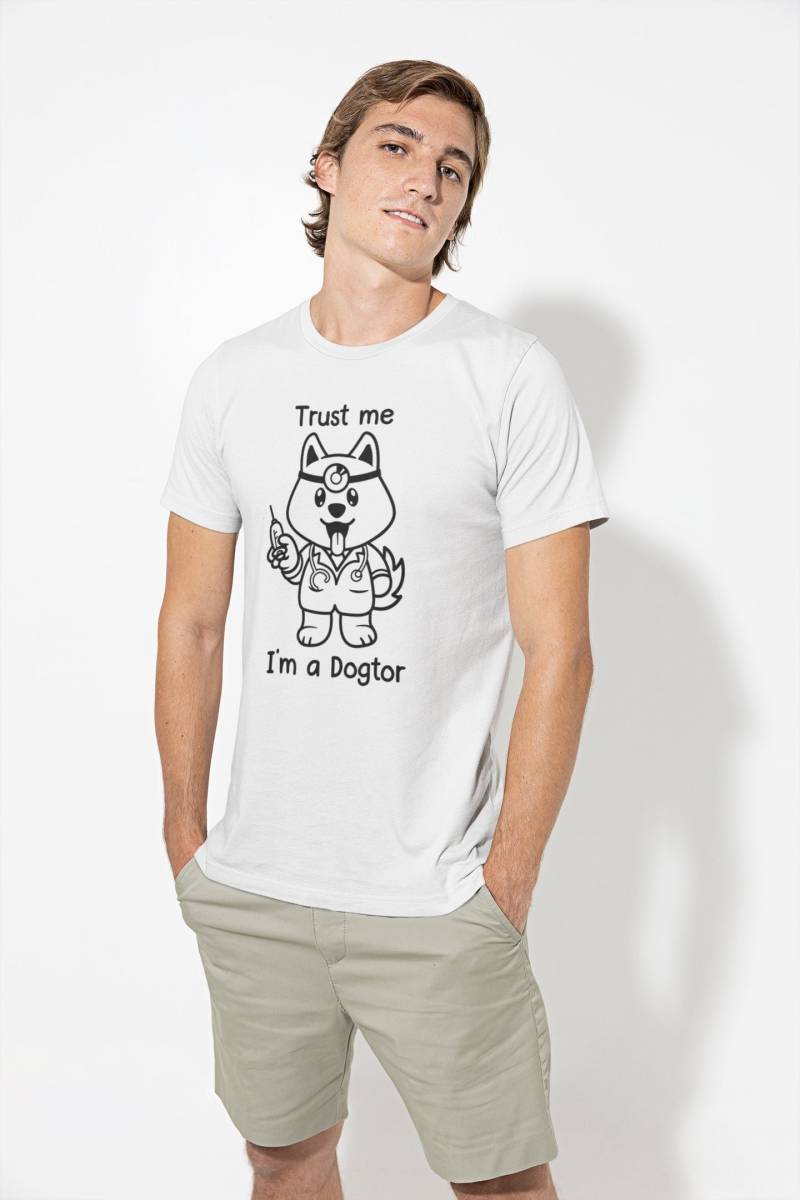 T-Shirt Trust Me I'm A Dogtor Dog Doctor Pet Animal Herren Unisex von artSHIRT24