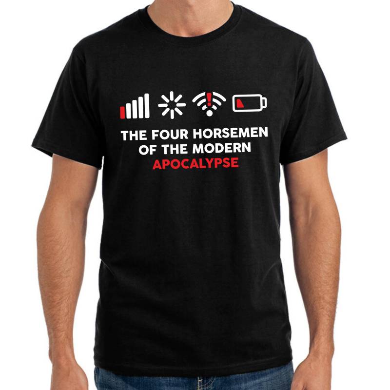 The Four Horsemen Of The Modern Apocalypse Geek Gamer Nerd Wlan Online Sprüche Spruch Comedy Spaß Lustig Geschenkidee Fun T-Shirt von artSHIRT24