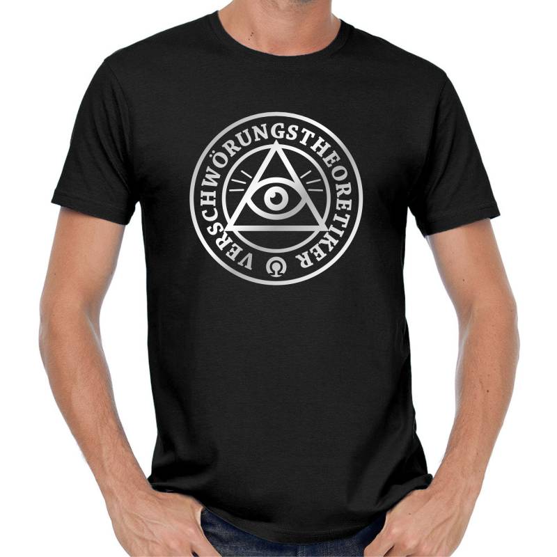 Verschwörungstheoretiker Allsehendes Auge Theoretiker Verschwörung Reptiloide Chemtrails Ufo Watching Sprüche Comedy Lustig Spaß Fun T-Shirt von artSHIRT24
