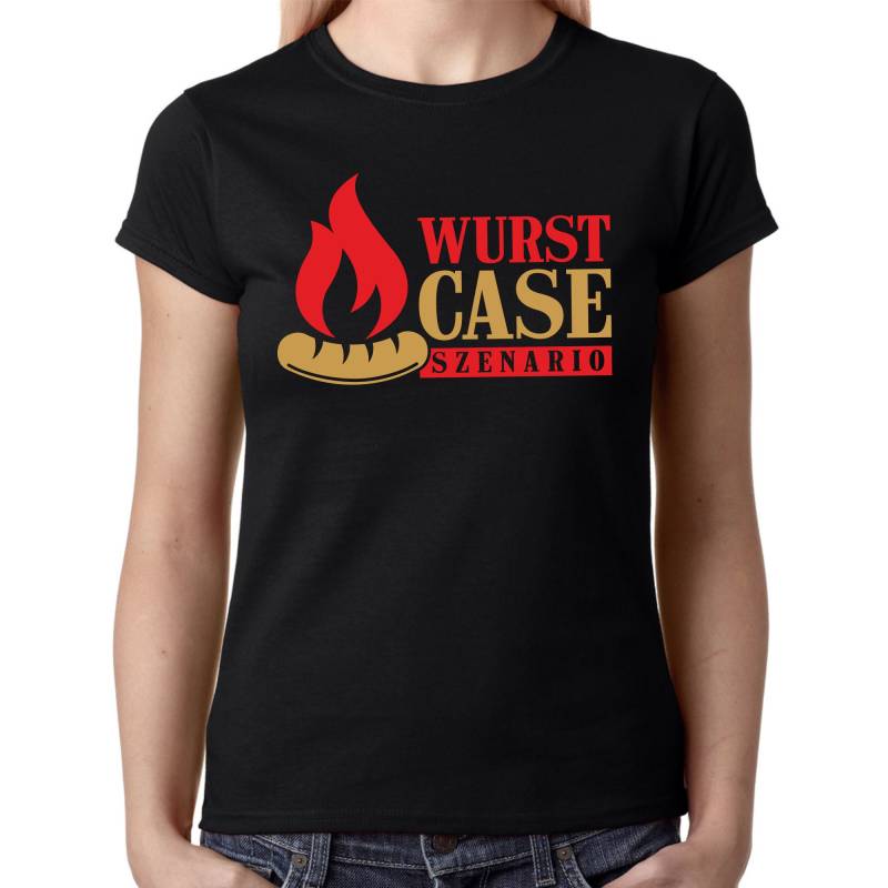 Wurst Case Szenario Sausage Bratwurst Currywurst Grill Grillen Worst Spruch Sprüche Quote Spaß Comedy Lustig Witzig Party Fun Damen T-Shirt von artSHIRT24