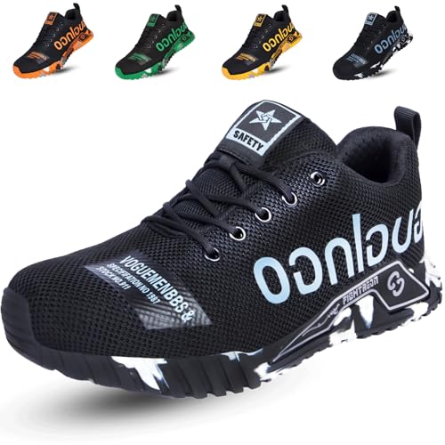 artSew Sicherheitsschuhe Herren Arbeitsschuhe mit Stahlkappe Leichte Damen Atmungsaktiv Bequeme Arbeitsk Industrie Schutzschuhe rutschfeste Männer Sicherheit Sneaker Baustelle Landwirtschaft (46 EU) von artSew