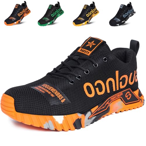 artSew Sicherheitsschuhe Herren Arbeitsschuhe mit Stahlkappe Leichte Damen Atmungsaktiv Bequeme Arbeitsk Industrie Schutzschuhe rutschfeste Männer Sicherheit Sneaker Baustelle Landwirtschaft (44 EU) von artSew
