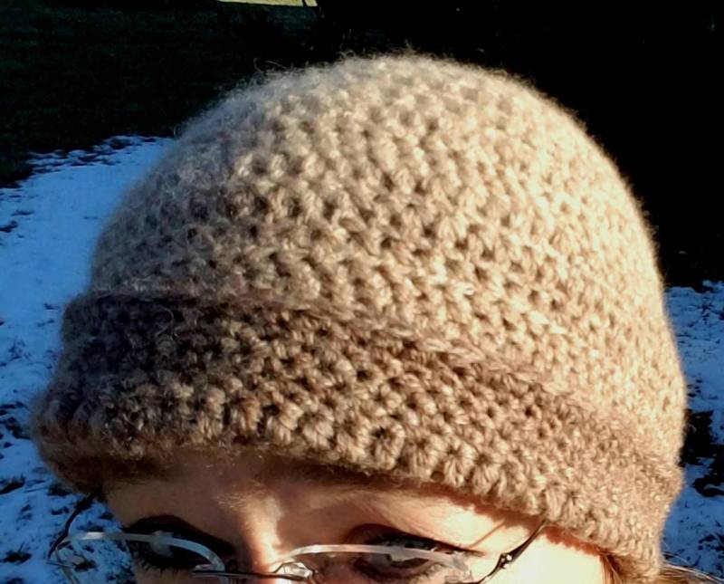 Ombre Beanie Aus Merino Wolle in Beige Und Braun Von Hand Gehäkelt von artYARNetc