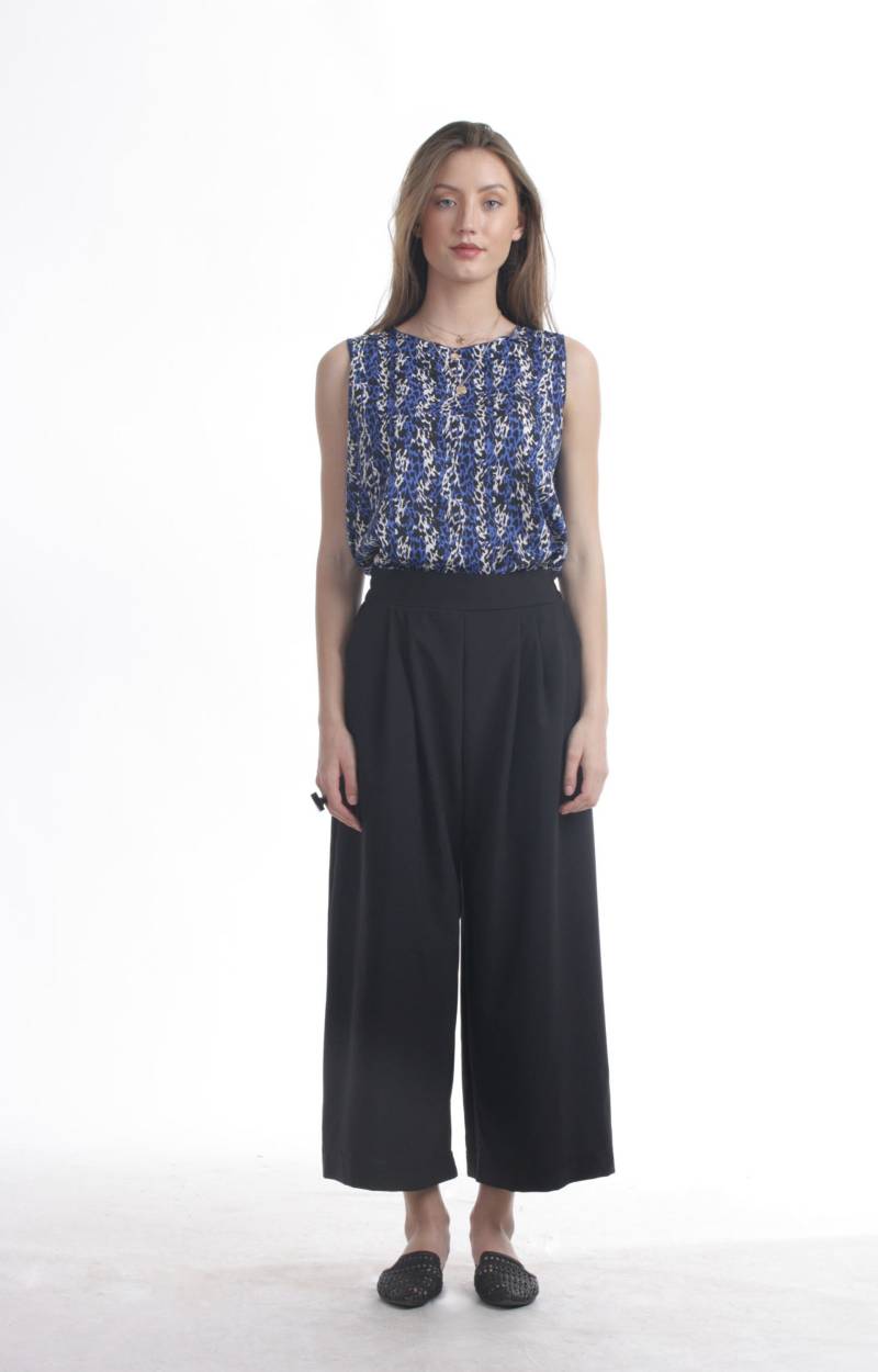 Ärmellose Bluse Mit Animal Print High-Low-Saum, Flare Swing Top von artaffect