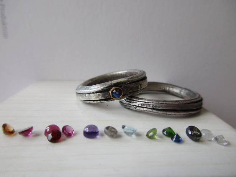 Aussergewöhnliche Eheringe Partnerringe Edelstein Auswahl Bänder von artargentum