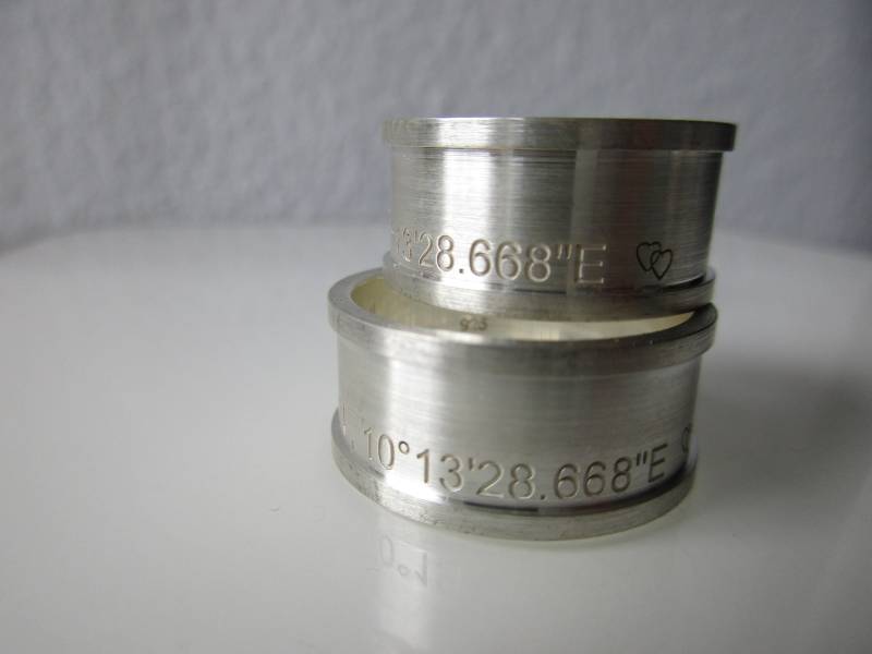 Ring Lieblingsmensch Koordinaten Set O. Einzelring Paarringe Freundschaftsringe Verlobungsringe von artargentum