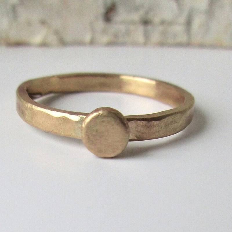 Schmaler Ring Roségold Minimalistisch Gehämmert Zusteckring von artargentum