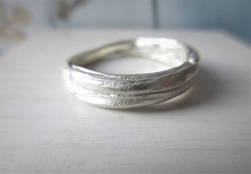 Silberring Ausgefallen Strukturring Organisch von artargentum