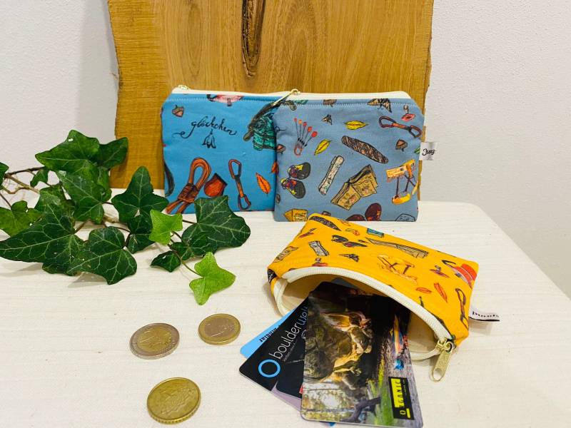 Münz - Und Kartenbeutel Mit Klettermotiven Verschiedene Farben Münz - Und Kartenbeutel Mit Klettermotiven Verschiedene Farben von artbyGloeckchen