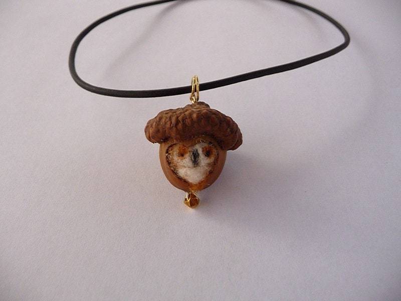 Collier "Eichelkäuzchen" - Gefilzt von artbyKleinesuFeines
