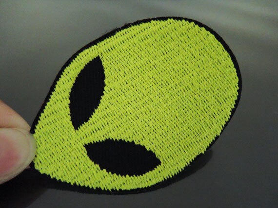Aufnäher/ Aufnäher Fluoreszierende Aliens E.t. Kopf Bestickt Applikation Et Patch Verzierung von artcraft32