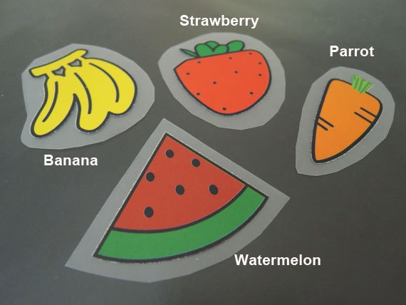 Eisen Auf Transfer - Vinyl Sheets Heat Blatt Kleine Frucht Wassermelone Banane Erdbeere Oder Papagei Muster Zum Aufbügeln von artcraft32