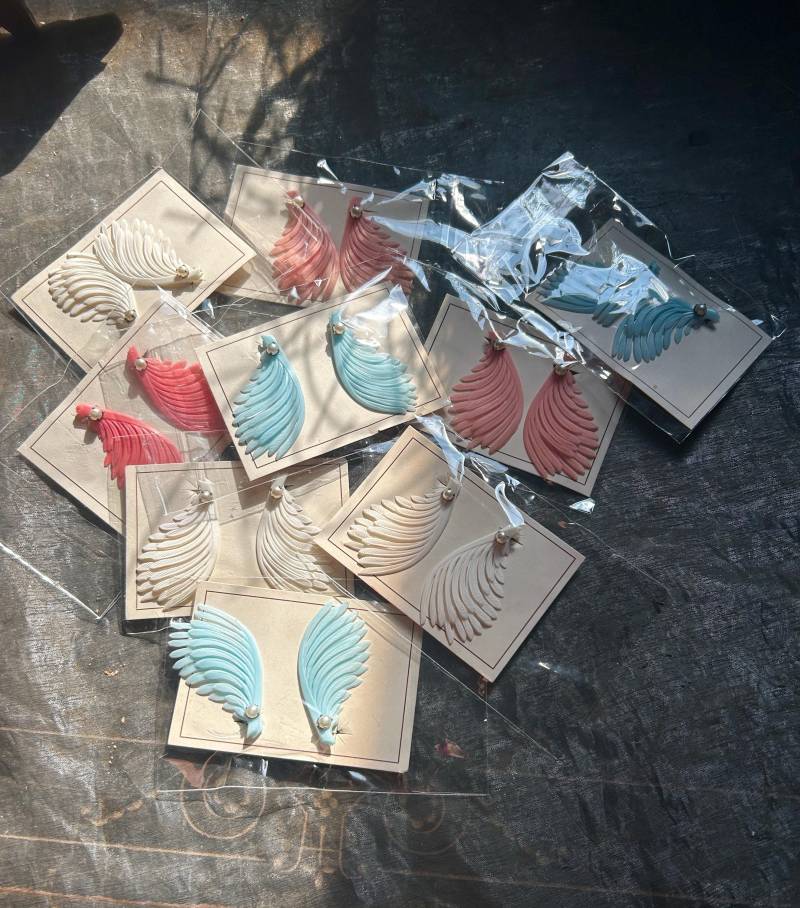 1950S -1960S Vintage Earrings Deadstock Flowers Jewellery Rockabilly Red 1950S -1960S Vintage Earrings Deadstock Flowers Jewellery Rockabilly Red von artdecoblumenberg