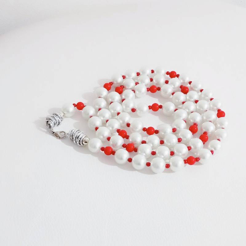 Lange Halskette „Biario" Mit Perlen Aus Kalt - Und Laborharz von artincartogioielli