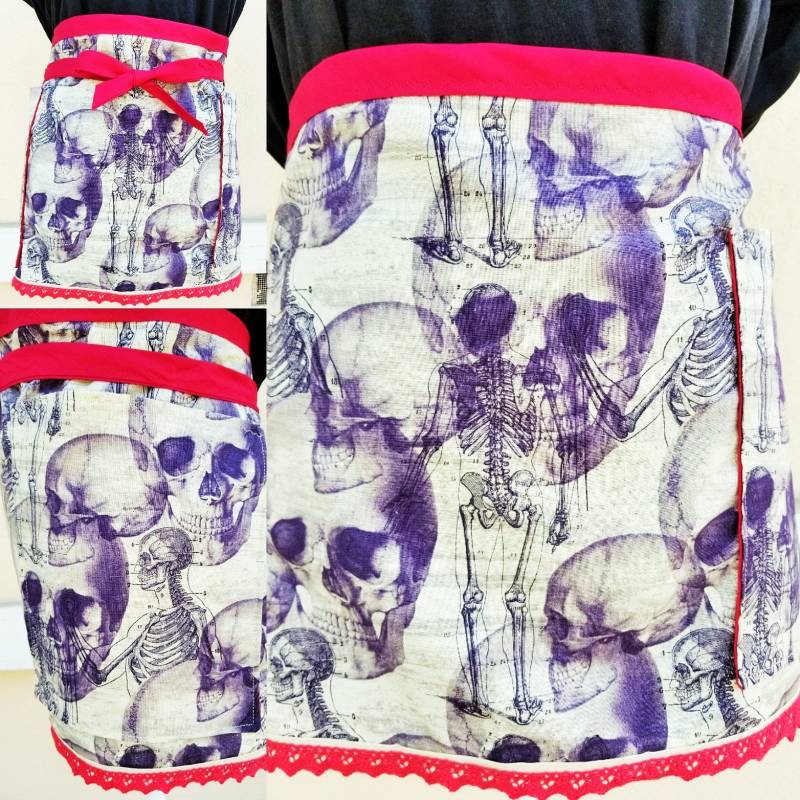 Totenkopf Halloween Kurze Schürze Totenkopf Halloween Kurze Schürze von artisanaprons